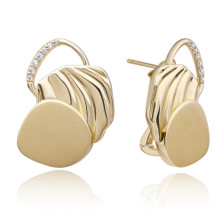 Sparkling Jewels Earring Square Huggies Gold - 65874 Sparkling Jewels Earring Square Huggies Gold - 65874