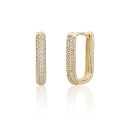Sparkling Jewels Earring Square Huggies Gold - 65875