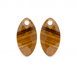 Sparkling Earstones Leaf tiger eye - 65876