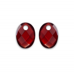 Sparkling jewels earstones  Ruby Quartz leaf - 65881