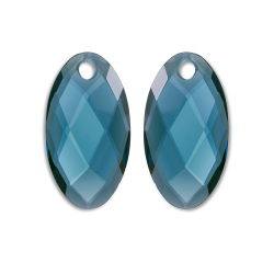 Sparkling jewels Earstone Large Leaf Ocean Topaz Quartz - 65884