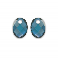 Sparkling jewels Earstone Medium Oval Ocean Topaz Quaetz - 65886