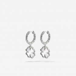 Buddha to Buddha oorbellen klaver / hoops clover parelmoer - 66193