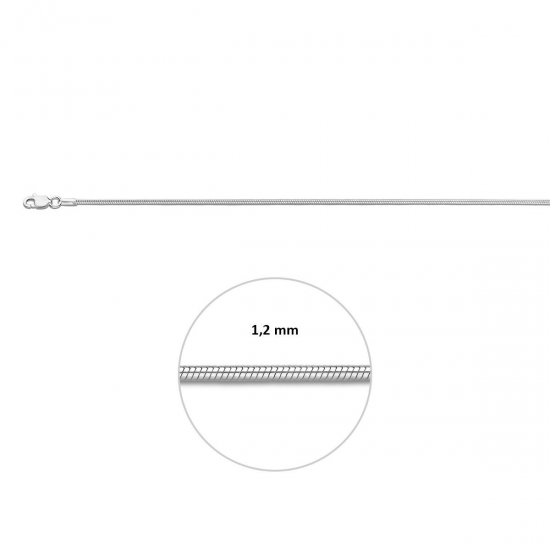 Zilver collier slang 45cm 1.2mm - 66216
