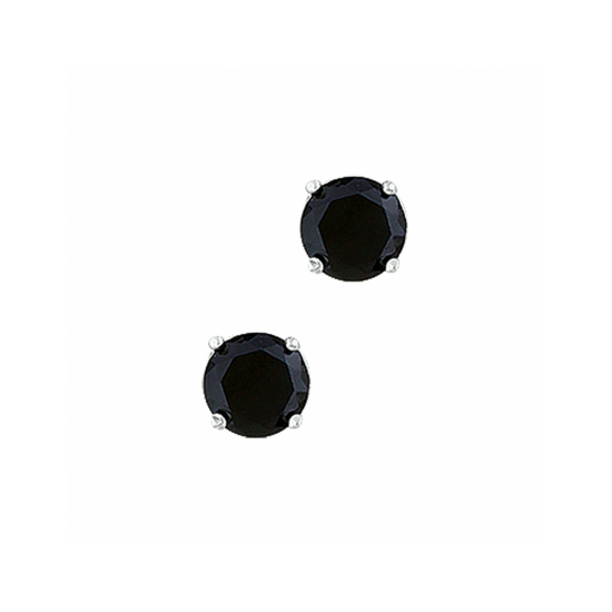 oorknoppen zwart zirkonia - 65252