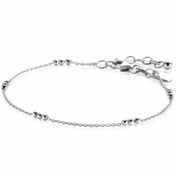 ZINZI zilveren armband met fijne jasseron schakel en vijf trio-bolletjes 17-20cm ZIA2465 - 66161