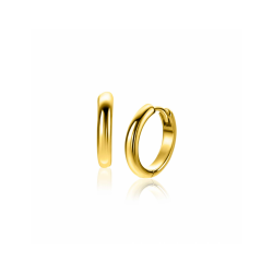 16mm ZINZI gold plated zilveren gladde oorringen met ronde buis 3mm met luxe klapsluiting ZIO2601G - 66390