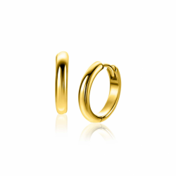 16mm ZINZI gold plated zilveren gladde oorringen met ronde buis 3mm met luxe klapsluiting ZIO2601G - 66390
