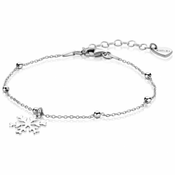 ZINZI zilveren bolletjes armband met sneeuwvlok hanger ZIA2777 - 66162