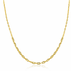 ZINZI goldplated zilveren ketting 45cm met aflopende marineschakels ZIC2762G - 66374