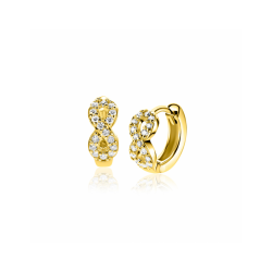 12,5mm ZINZI goldplated zilveren oorringen met Infinity-symbool bezet met zirkoniaâ?Ts en luxe klapsluiting ZIO2790Y - 66003
