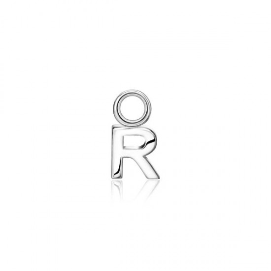 Zinzi zilver oorbel letter hanger R ZICH2144R - 60595